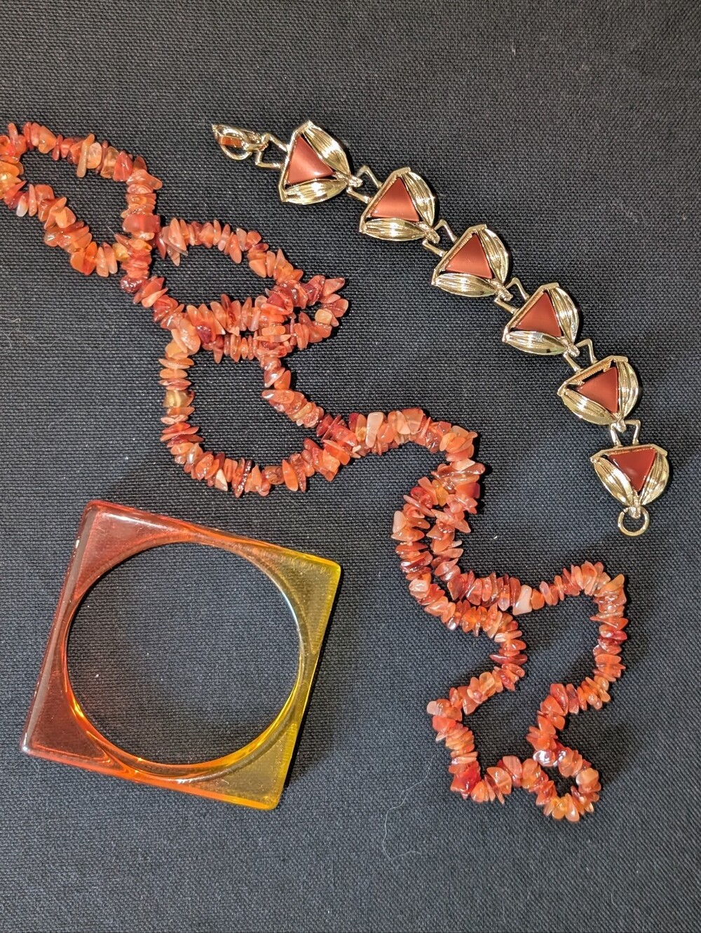 Vintage Bracelets And Semi-precious Stone Chip Necklace